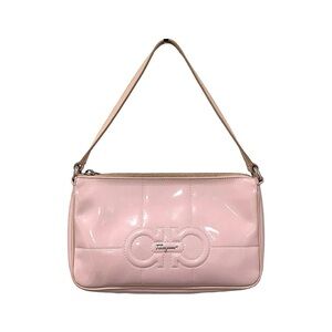 Salvatore Ferragamo Gancini Patent Leather Shoulder Bag